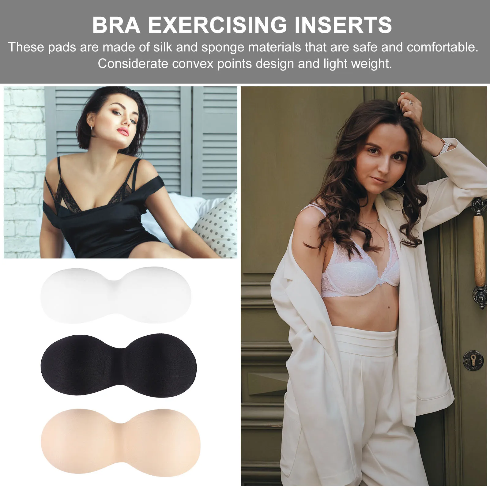 Breathable Bra Inserts Pads Removable Sports Bra Replacement Cups Women Accessories Black White Beige Silk
Breathable Bra Inserts Pads Removable Sports Bra Replacement Cups Women Accessories Black White Beige Silk