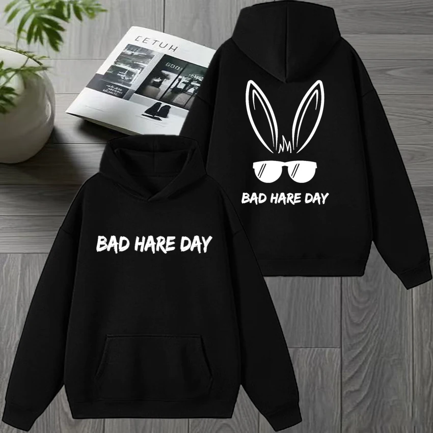 Singer Bad Hare Day Funny Bunny Double Sided print Hoodie Men women vintage black Sweatshirt Unisex Fleece Long sleeve pullover
Singer Bad Hare Day Funny Bunny Double Sided print Hoodie Men women vintage black Sweatshirt Unisex Fleece Long sleeve pullover