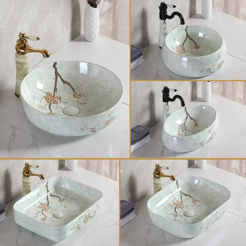 Oval wash basin basin household bathroom wash basin ceramic square stage art
Oval wash basin basin household bathroom wash basin ceramic square stage art