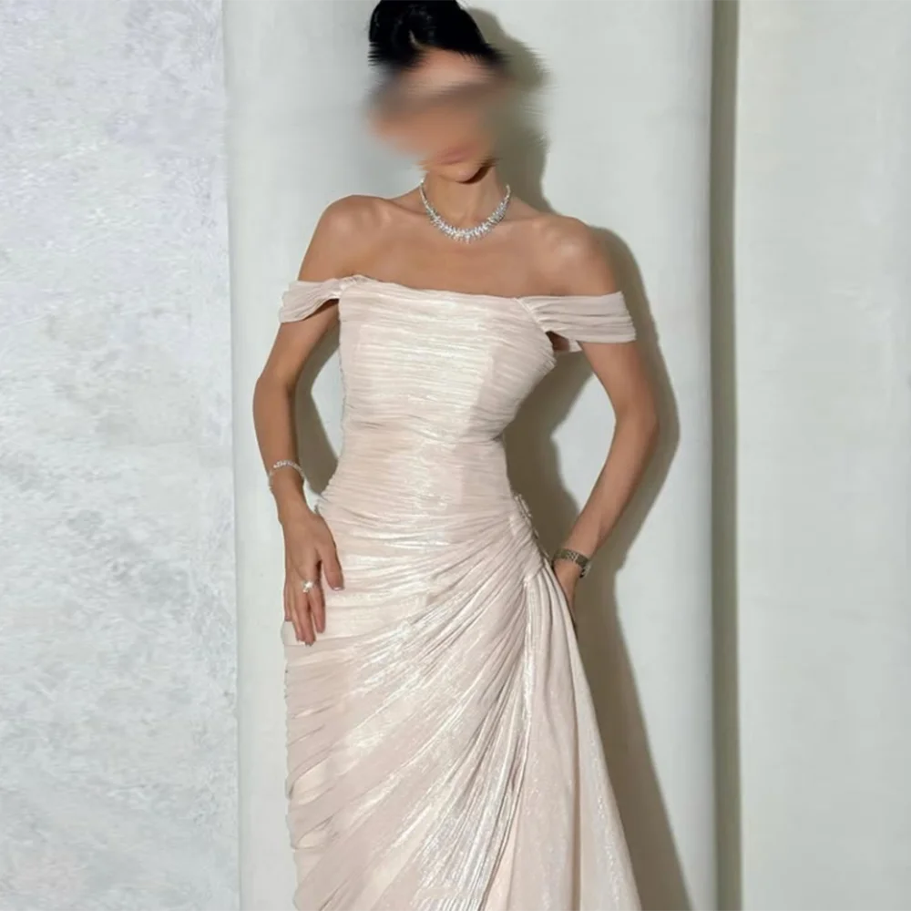 Customized Boat Neck Long Evening Dresses Off The Shoulder Pleat Straight Prom Gown Backless Simple Organza Party Dress For Lady
Customized Boat Neck Long Evening Dresses Off The Shoulder Pleat Straight Prom Gown Backless Simple Organza Party Dress For Lady
