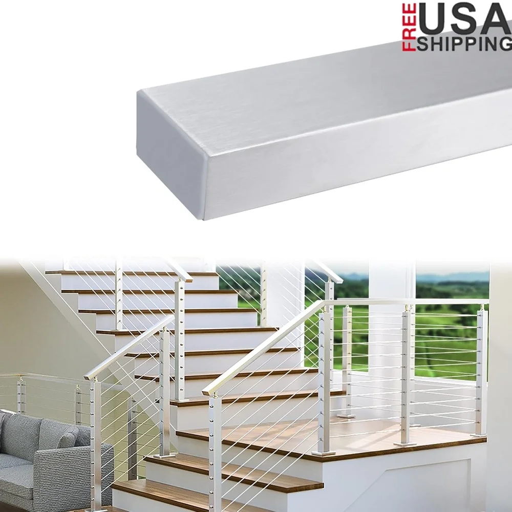 6ft6in Brushed Stainless Steel Handrail Cable Railing System Indoor Outdoor Deck Stair Compatible with Metal Wood Posts
6ft6in Brushed Stainless Steel Handrail Cable Railing System Indoor Outdoor Deck Stair Compatible with Metal Wood Posts