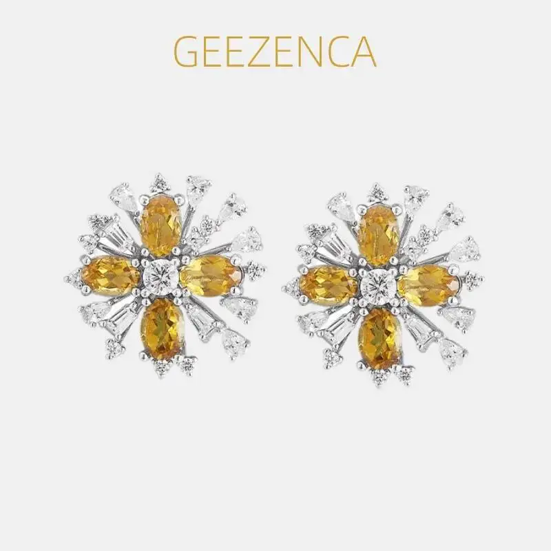 GEEZENCA 925 Sterling Silver Natural Citrine Snowflake Womens Stud Earrings Zircon Shiny Trendy Dainty Luxury Earring Party Gift
GEEZENCA 925 Sterling Silver Natural Citrine Snowflake Womens Stud Earrings Zircon Shiny Trendy Dainty Luxury Earring Party Gift