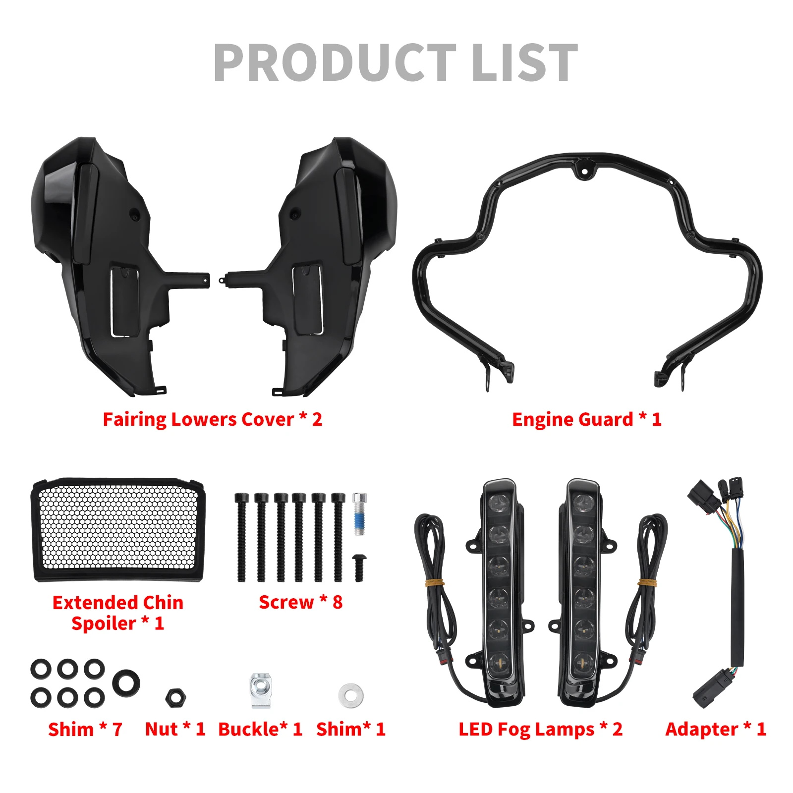 Motorcycle Fairing Lowers Engine Guard Frame W/Bracke Kit Chrome/Black For Harley Touring 2023-Up Road Street Glide FLHX FLTRX
Motorcycle Fairing Lowers Engine Guard Frame W/Bracke Kit Chrome/Black For Harley Touring 2023-Up Road Street Glide FLHX FLTRX