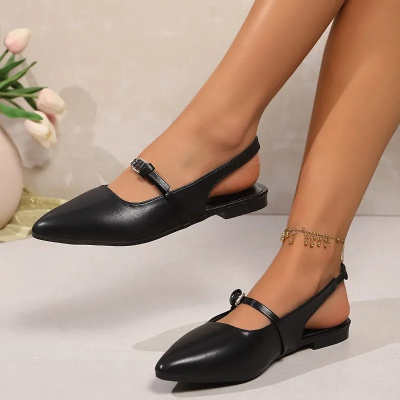New Fashion Black Sandals for Women 2025 Summer with Straight Buckle Flat Sandals Pointed Toe Cover Women's Shoes Zapatos
New Fashion Black Sandals for Women 2025 Summer with Straight Buckle Flat Sandals Pointed Toe Cover Women's Shoes Zapatos
