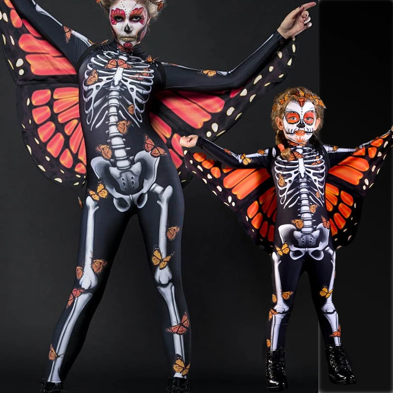 Bat Cosplay Costume Jumpsuit Butterfly Cape Family Parent-Enfant Suit Skeleton Printed Stage Performance Outfits
Bat Cosplay Costume Jumpsuit Butterfly Cape Family Parent-Enfant Suit Skeleton Printed Stage Performance Outfits