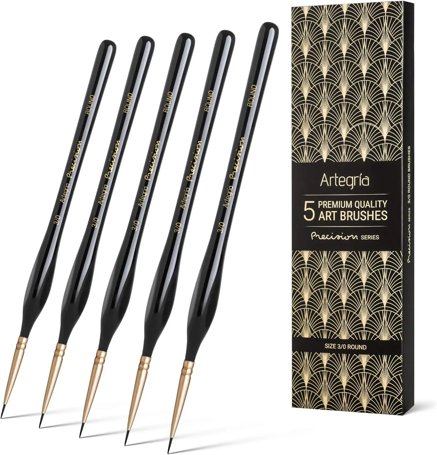 5-Pack Detail Paint Brushes, Size 3/0 (000) Round Fine Tip for Miniatures & Models
5-Pack Detail Paint Brushes, Size 3/0 (000) Round Fine Tip for Miniatures & Models