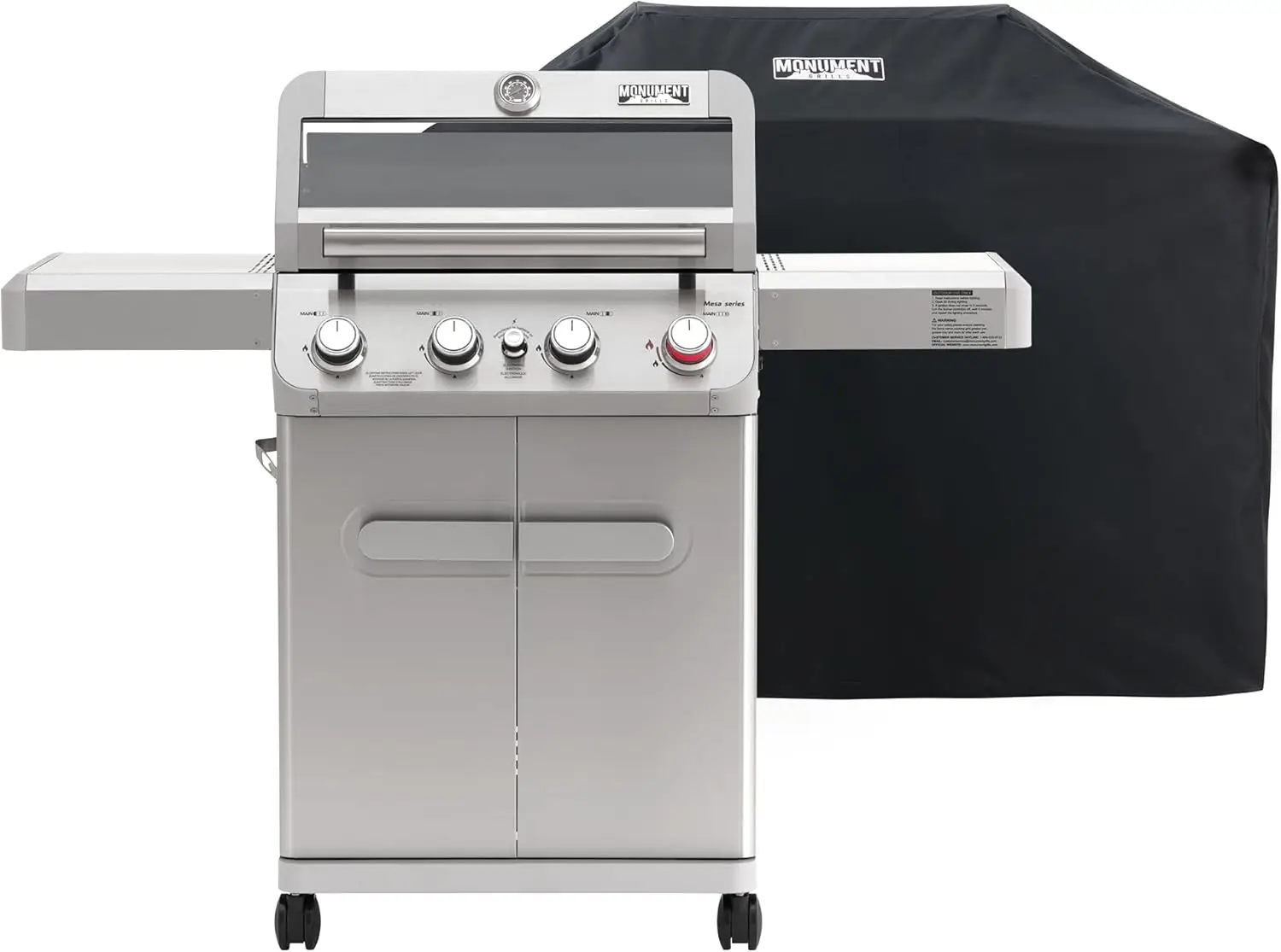 Outdoor Patio Stainless Steel 4-Burner Propane Gas Barbecue Grill with Cover, Broil Zone for Rapid Heating, Knob Control, and Simple Cleanup
Outdoor Patio Stainless Steel 4-Burner Propane Gas Barbecue Grill with Cover, Broil Zone for Rapid Heating, Knob Control, and Simple Cleanup