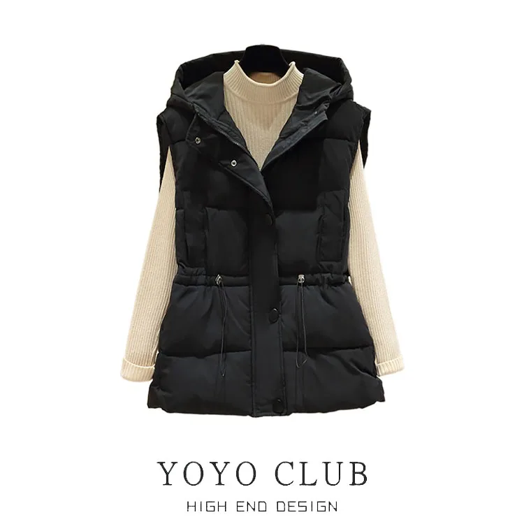 Women's plus Size down Cotton Vest Autumn Winter Waist-Cinching Outerwear Shoulder Pad Vest Jacket Hooded Zipper Closure
Women's plus Size down Cotton Vest Autumn Winter Waist-Cinching Outerwear Shoulder Pad Vest Jacket Hooded Zipper Closure
