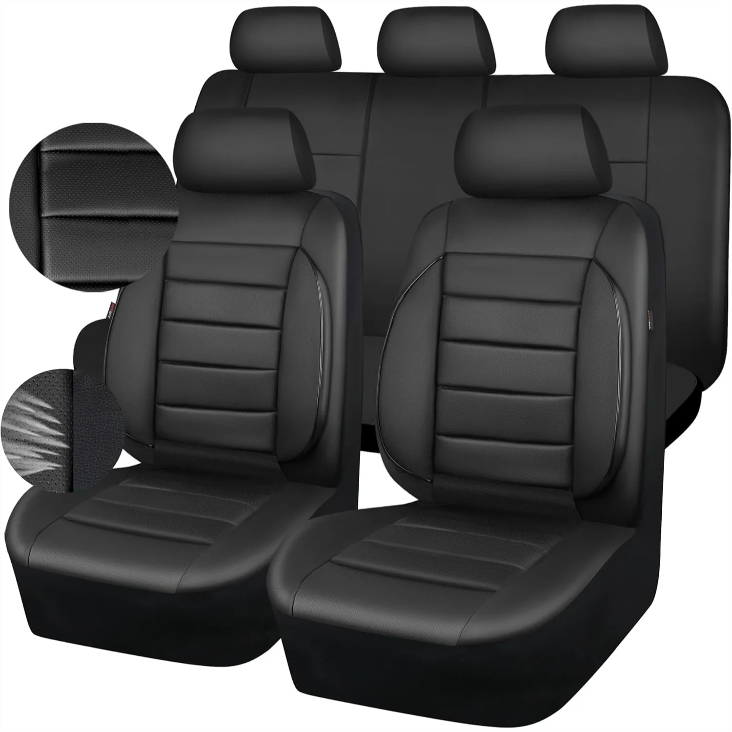 Faux Leather Seat Covers Full Set Universal Water Resistant 3D Foam Back Support, Luxury Comfort Automotive 5 Seat Covers All
Faux Leather Seat Covers Full Set Universal Water Resistant 3D Foam Back Support, Luxury Comfort Automotive 5 Seat Covers All