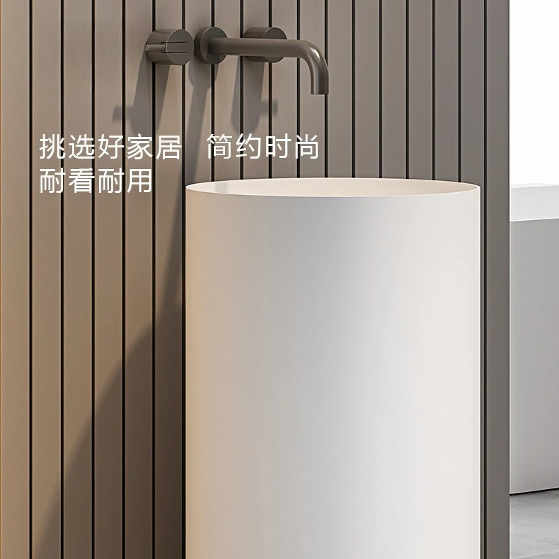 Artificial stone column basin, bathroom wash basin integrated floor type
Artificial stone column basin, bathroom wash basin integrated floor type