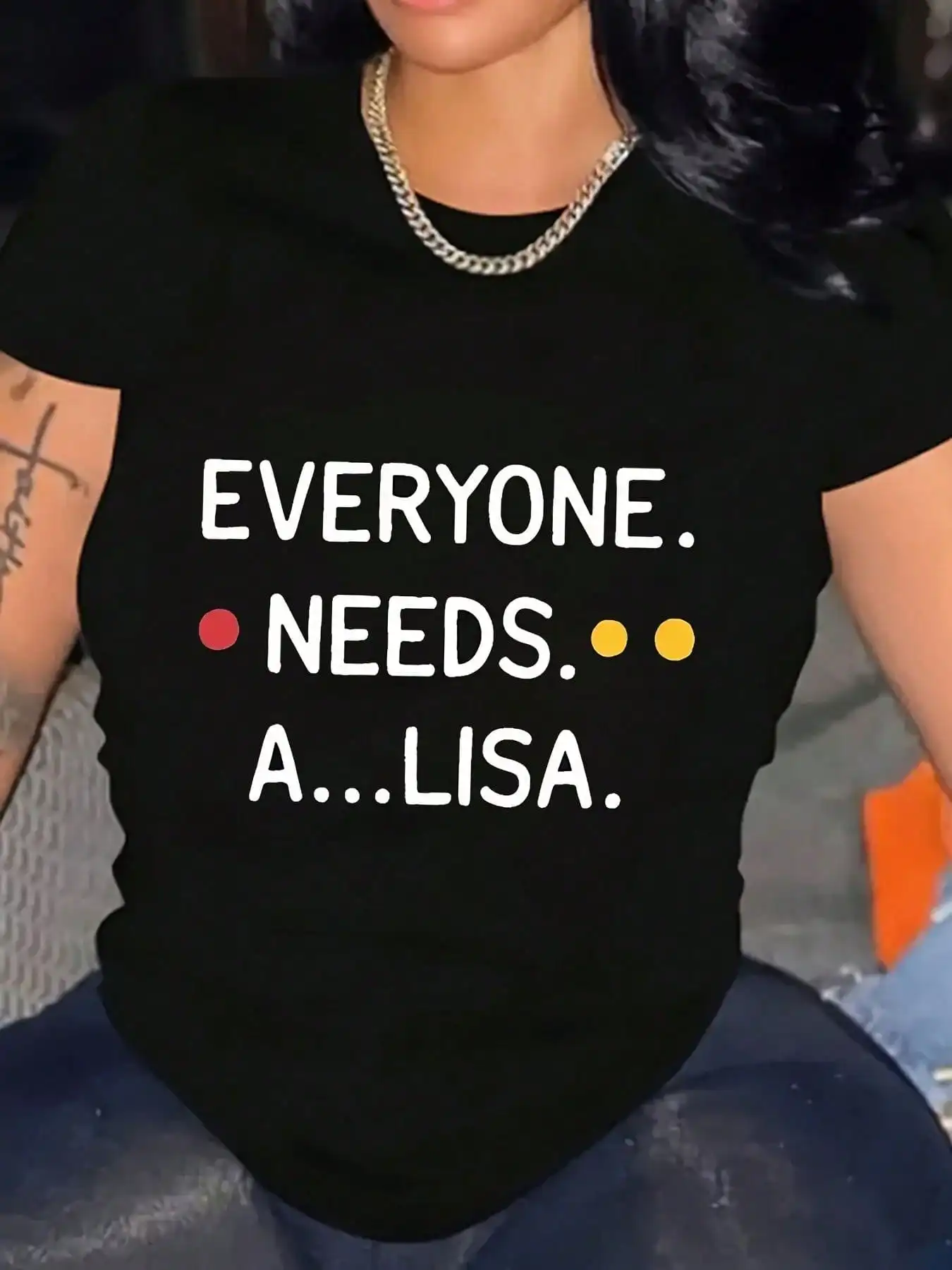 Chic Plus Size 'Everyone Needs A LISA' Graphic Tee - Casual Crew Neck, Short Sleeve, Cotton Blend For Women
Chic Plus Size 'Everyone Needs A LISA' Graphic Tee - Casual Crew Neck, Short Sleeve, Cotton Blend For Women