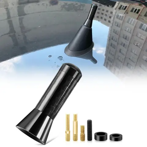 Universal 3.5cm Car Antenna - Carbon Fiber Decorative Short Antenna for Car Modification
