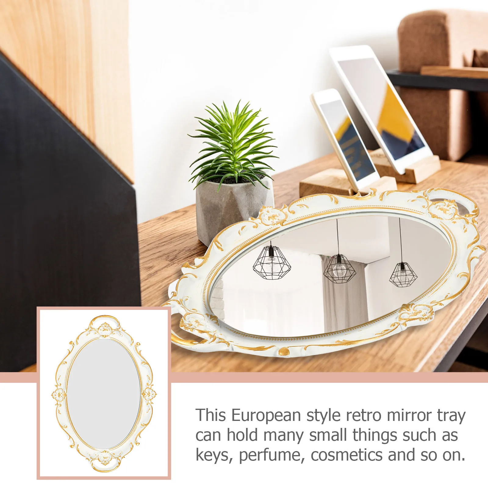 Retro Mirror Tray Vintage Decorative Oval Mirror Jewelry Display Plate Makeup Organizer for Home Office Wedding Gift
Retro Mirror Tray Vintage Decorative Oval Mirror Jewelry Display Plate Makeup Organizer for Home Office Wedding Gift
