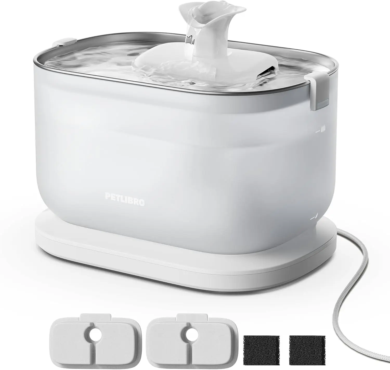 Cat Water Fountain, Stainless Steel Tray, 2.5L Wireless Pump, 2 Flow Modes, Easy Clean Pet Drinking Fountain
Cat Water Fountain, Stainless Steel Tray, 2.5L Wireless Pump, 2 Flow Modes, Easy Clean Pet Drinking Fountain