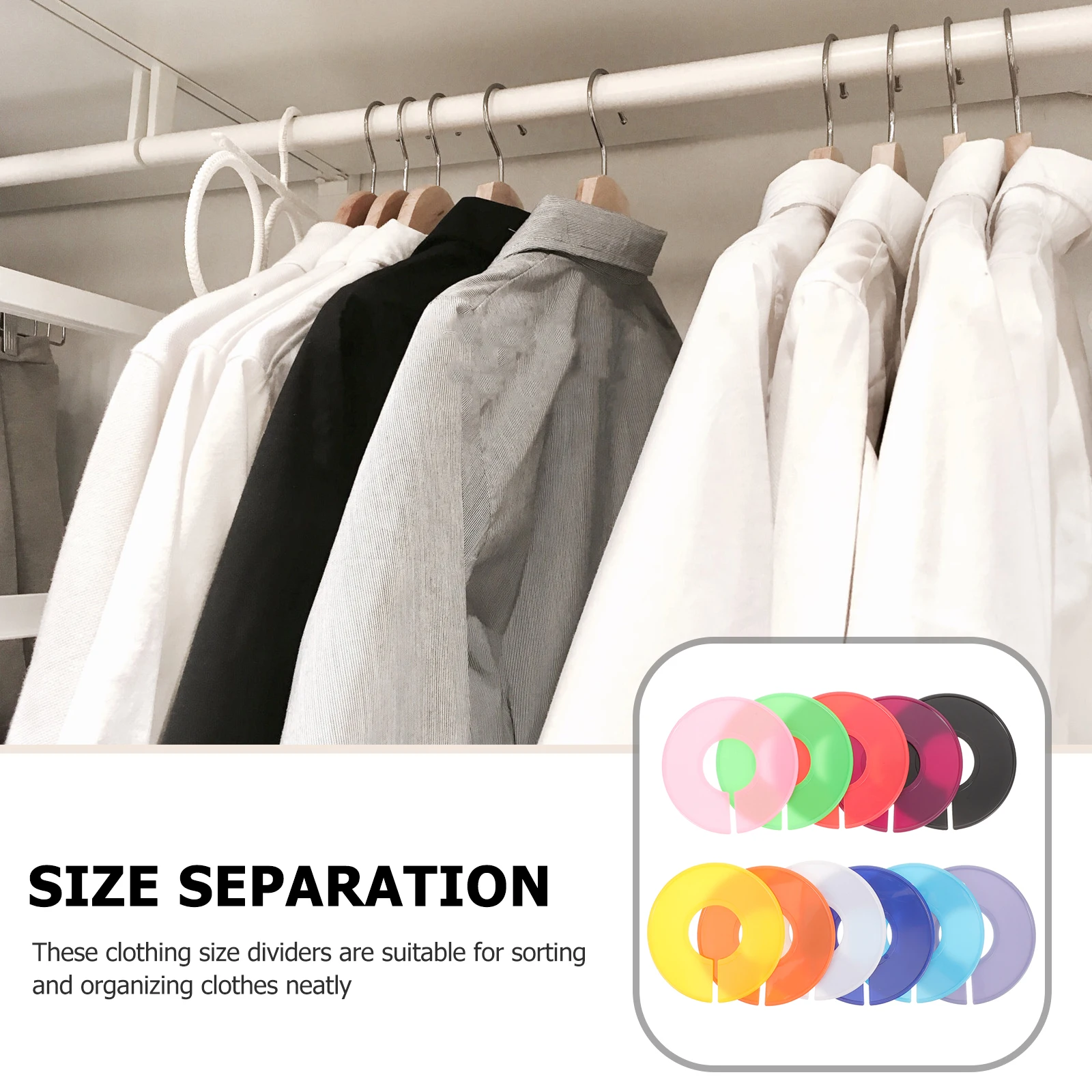 1 Clothing Size Dividers Round Plastic Hanger Markers for Closet Wardrobe ganizer White Yellow Red Green Black Blue Gray
1 Clothing Size Dividers Round Plastic Hanger Markers for Closet Wardrobe ganizer White Yellow Red Green Black Blue Gray