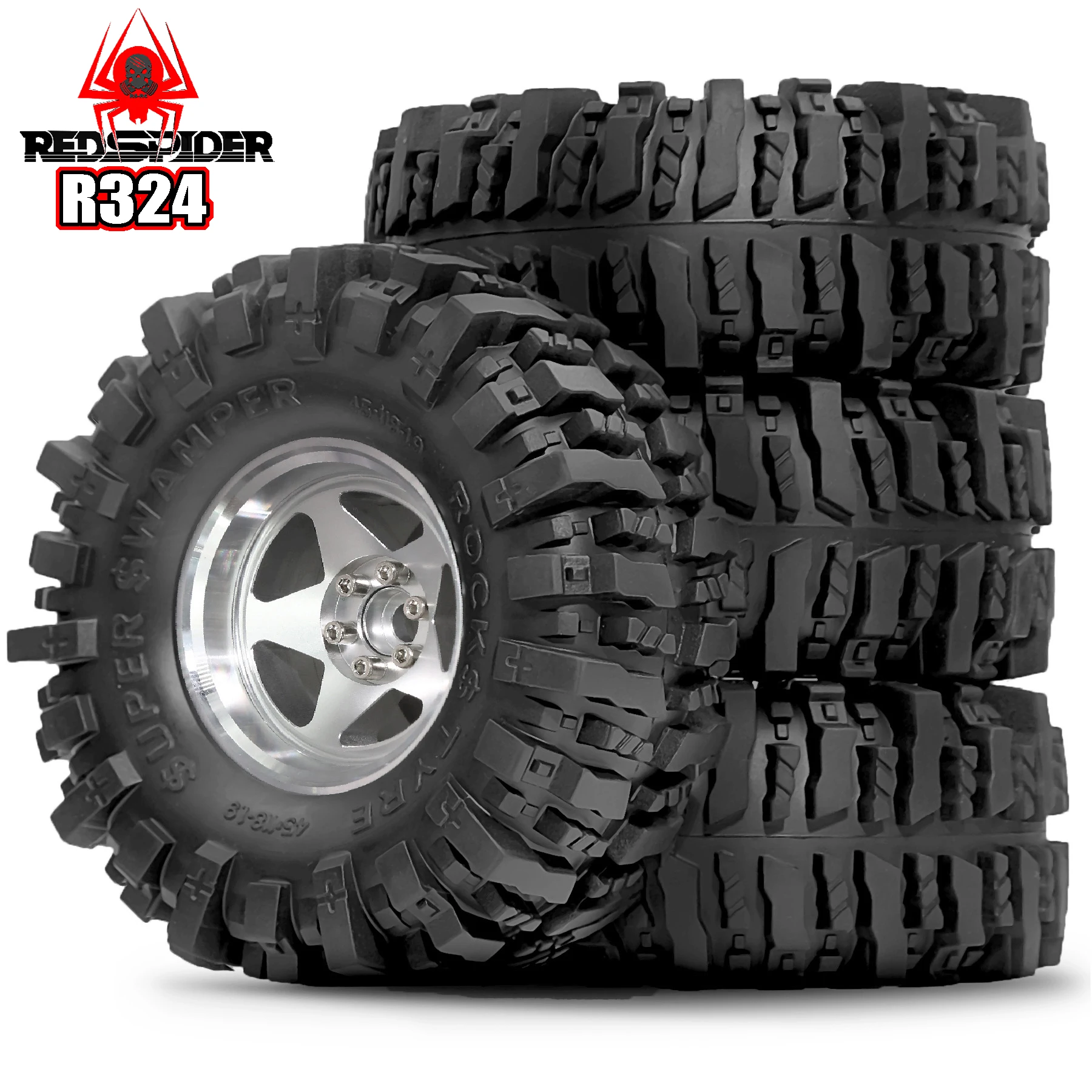 RED SOIDER 4Pcs 1.9Beadlock Wheel Rim Rubber Tire Set for 1/10 RC Crawler Car Traxxas TRX4 Axial SCX10 90047 MST HSP Redcat Gen8
RED SOIDER 4Pcs 1.9Beadlock Wheel Rim Rubber Tire Set for 1/10 RC Crawler Car Traxxas TRX4 Axial SCX10 90047 MST HSP Redcat Gen8
