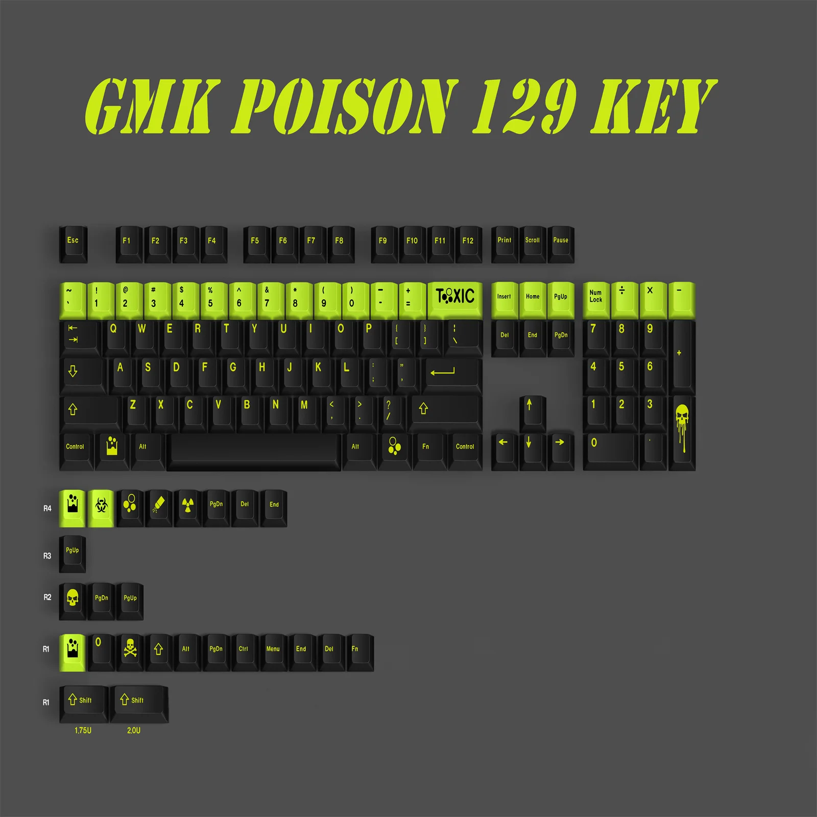 Набор колпачков для клавиш GMK Toxic, 129 клавиш, материал PBT, вишневый профиль для Cherry MX Switch 61/64/68/75/84/87/98/104, механическая клавиатура
Набор колпачков для клавиш GMK Toxic, 129 клавиш, материал PBT, вишневый профиль для Cherry MX Switch 61/64/68/75/84/87/98/104, механическая клавиатура