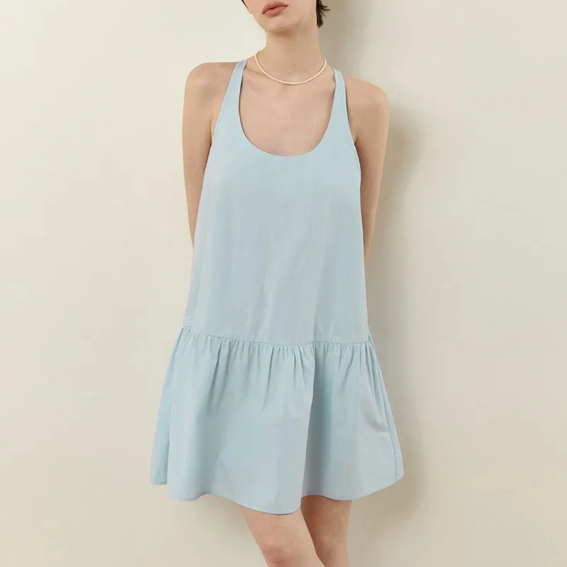 Fashion Linen Dress Women Casual Loose Summer Sleeveless U-neck Blue High Street Holiday Beach Party Mini Short Vestido Feminino 
Fashion Linen Dress Women Casual Loose Summer Sleeveless U-neck Blue High Street Holiday Beach Party Mini Short Vestido Feminino