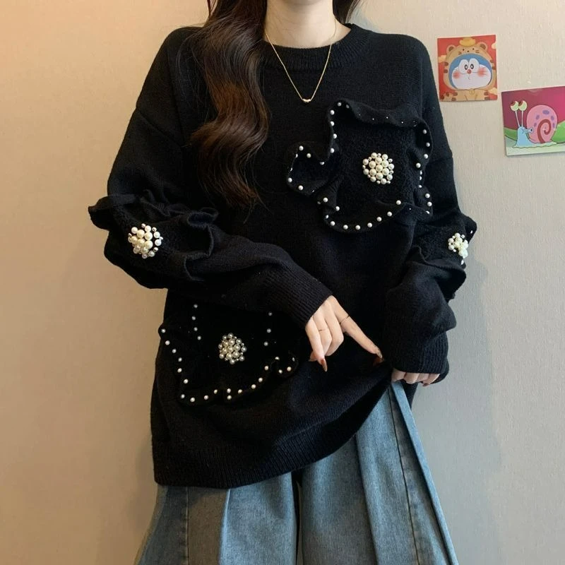 2026 Autumn Large-sized High-end Laid-back Style Nice Knitted Sweater Top Rose Red Three-dimensional Flower Sweater for Women
2026 Autumn Large-sized High-end Laid-back Style Nice Knitted Sweater Top Rose Red Three-dimensional Flower Sweater for Women