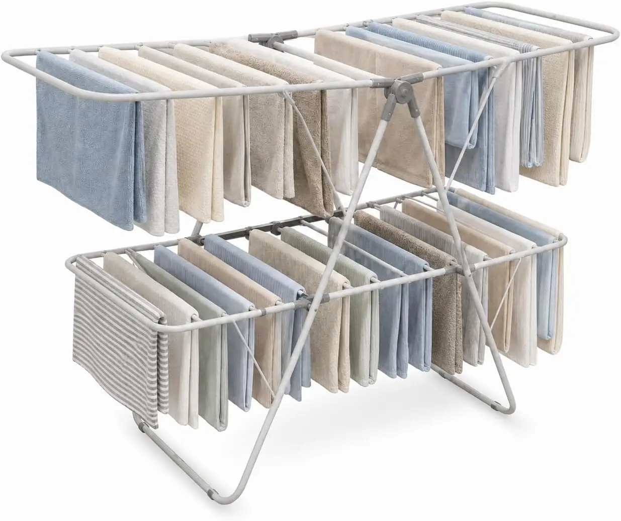 2 Tier Folding Rack - Indoor/Outdoor Collapsible Clothes Dryer Stand Laundry or Shoe Rack, Heavy Duty Freestanding Garment
2 Tier Folding Rack - Indoor/Outdoor Collapsible Clothes Dryer Stand Laundry or Shoe Rack, Heavy Duty Freestanding Garment