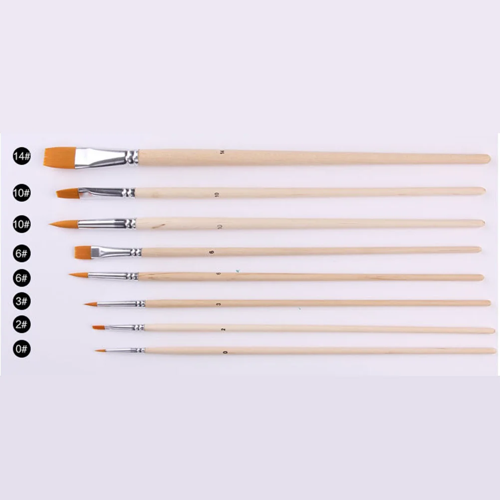 8Pcs Watercolor Paint Brush Set Nylon Hair Wooden Handles Durable Practical Brushes for Acrylic Oil Painting Artist Gift
8Pcs Watercolor Paint Brush Set Nylon Hair Wooden Handles Durable Practical Brushes for Acrylic Oil Painting Artist Gift