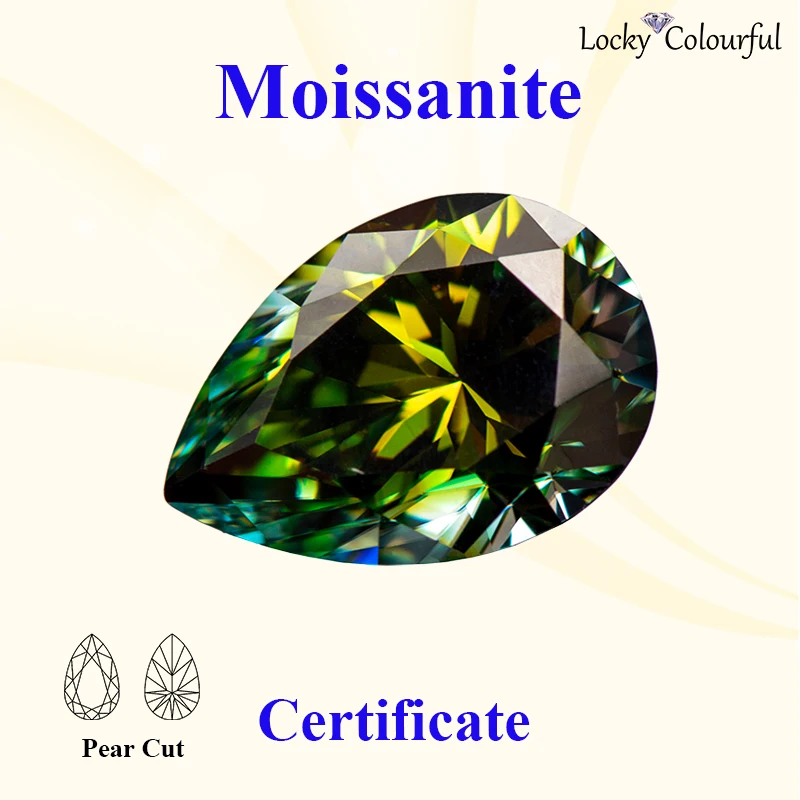 Moissanite Pear Shape VVS1 Natural Color Yellow Green with GRA Certificate for DIY Charms Beads Jewelry Making Rings Materials
Moissanite Pear Shape VVS1 Natural Color Yellow Green with GRA Certificate for DIY Charms Beads Jewelry Making Rings Materials