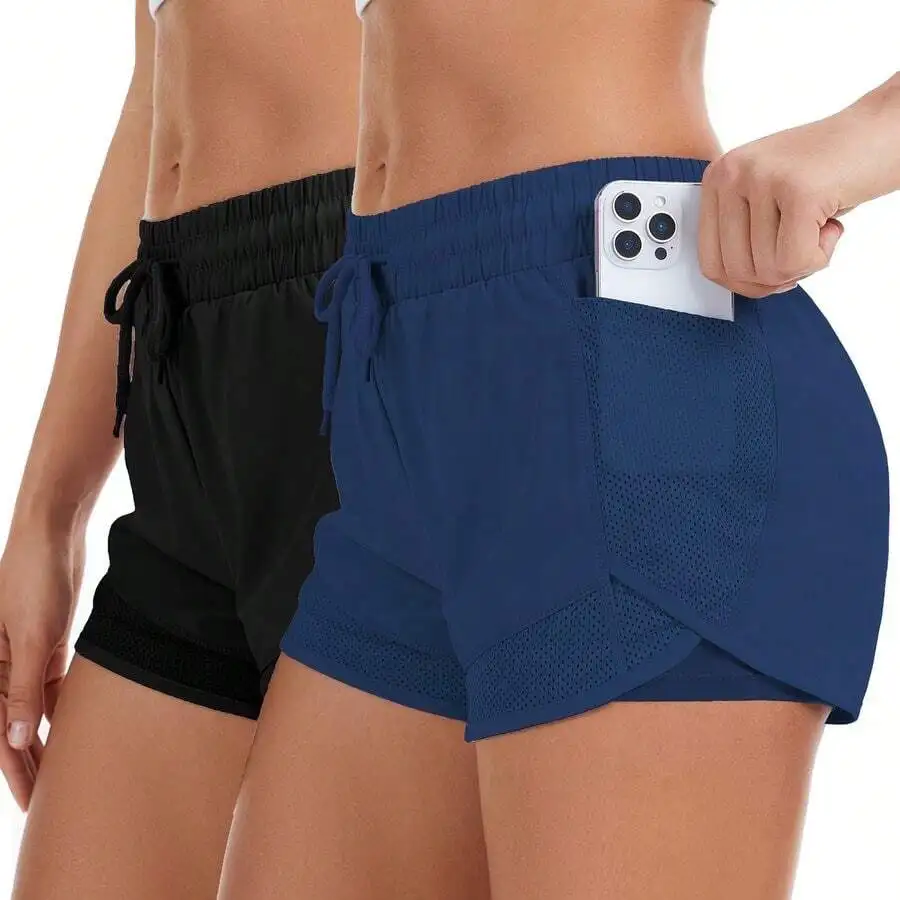 2 Pcs Womens Athletic Shorts With Pocket Breathable Quick-Dry Elastic Waist Drawstring Workout Running Gym Outdoor
2 Pcs Womens Athletic Shorts With Pocket Breathable Quick-Dry Elastic Waist Drawstring Workout Running Gym Outdoor