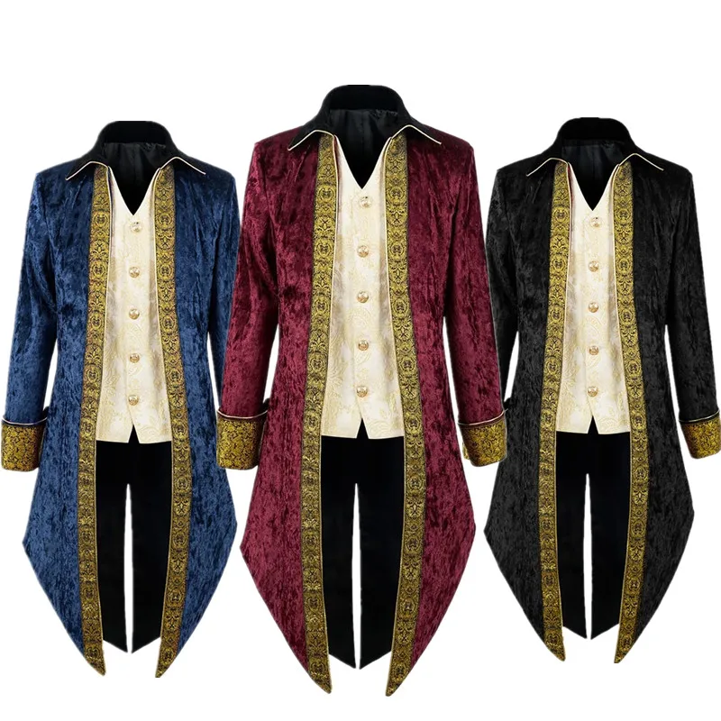 Retro Court Prince Medieval High End Formal Wear Gold Trimmed Coat Halloween Tuxedo Men's Costume Elegant Tailored Suit
Retro Court Prince Medieval High End Formal Wear Gold Trimmed Coat Halloween Tuxedo Men's Costume Elegant Tailored Suit