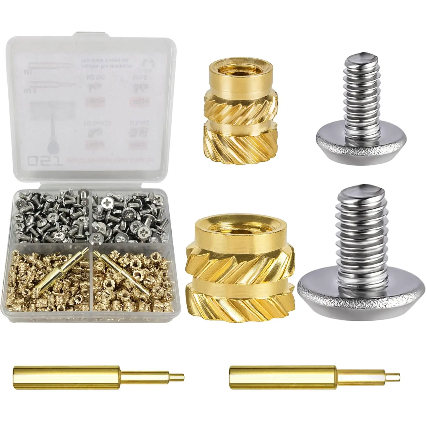 440Pcs Brass Threaded Inserts & Stainless Steel Bolts Set for 3D Printed Parts M2.5 M3
440Pcs Brass Threaded Inserts & Stainless Steel Bolts Set for 3D Printed Parts M2.5 M3