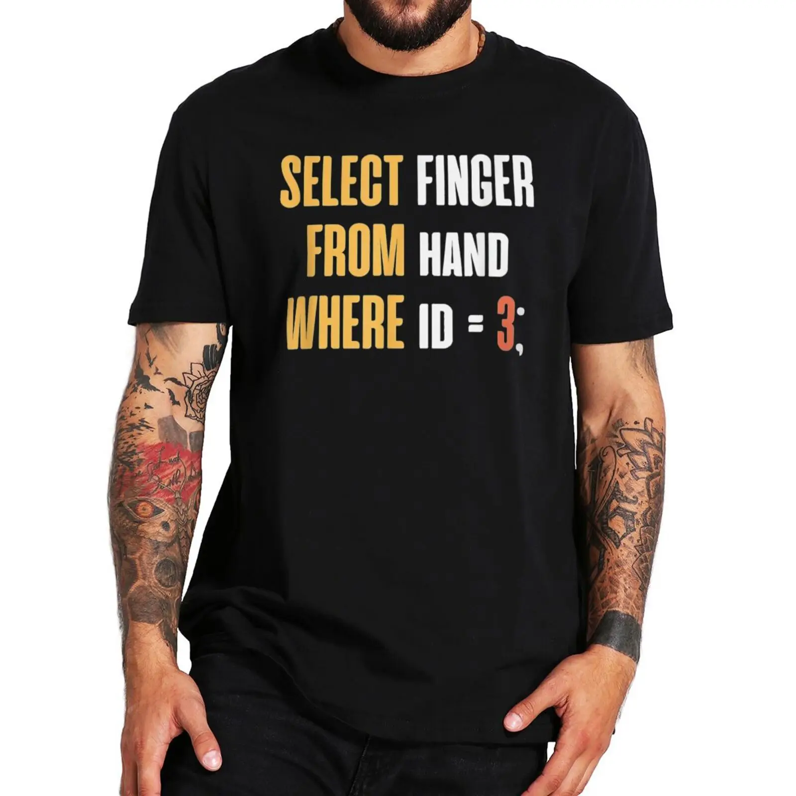 Select Middle Finger Geek Nerd Tshirt Funny SQL Code Design for Programmer T Shirt 100% Cotton Homme CamisetaF
Select Middle Finger Geek Nerd Tshirt Funny SQL Code Design for Programmer T Shirt 100% Cotton Homme CamisetaF