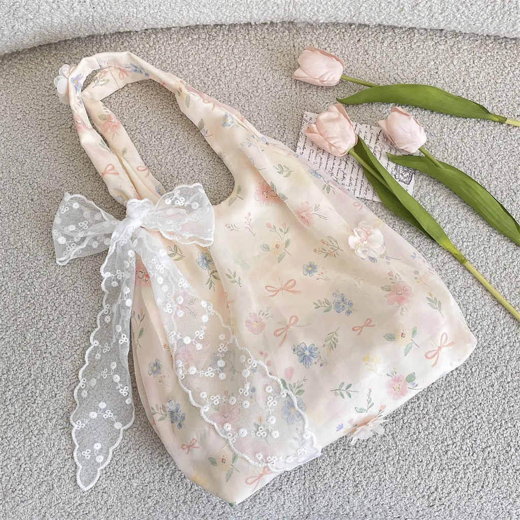 women's gentle small floral pattern tote bag 3D small flower Lace ribbon underarm bag Fashionable large capacity shoulder bags
women's gentle small floral pattern tote bag 3D small flower Lace ribbon underarm bag Fashionable large capacity shoulder bags