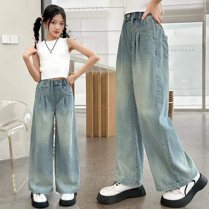 New Arrival Fashionable Girls' Straight Jeans Elastic Kids Jeans Children's Clothing Denim Pants Children Outwear Trousers A36
New Arrival Fashionable Girls' Straight Jeans Elastic Kids Jeans Children's Clothing Denim Pants Children Outwear Trousers A36