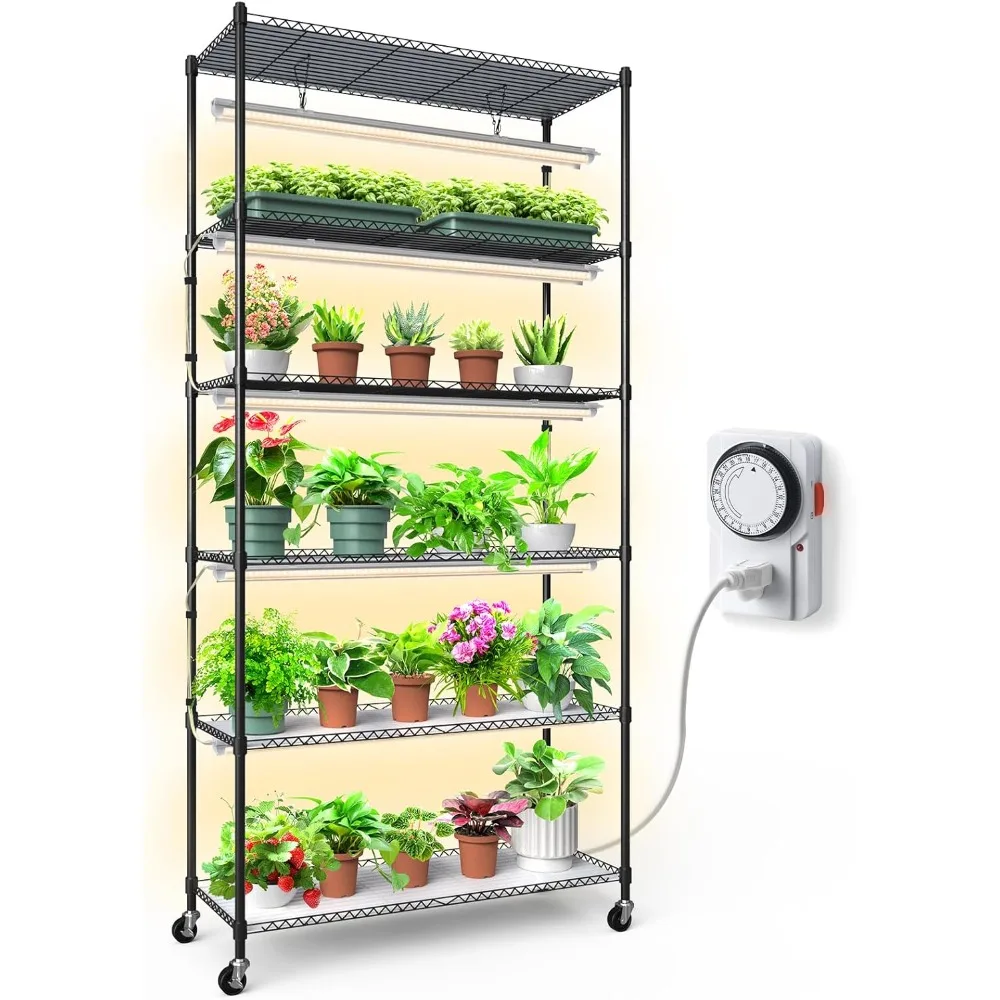Barrina Plant Stand with Grow Lights, 3FT T8 Full Spectrum 150W Yellow LED Plant Lights 5 Packs, Indoor Plant Shelf for Multiple
Barrina Plant Stand with Grow Lights, 3FT T8 Full Spectrum 150W Yellow LED Plant Lights 5 Packs, Indoor Plant Shelf for Multiple