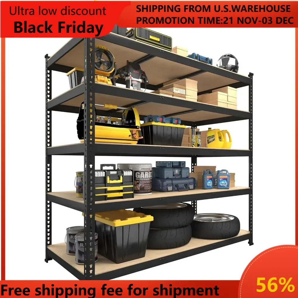 Heavy Duty Storage Shelves - 47" W x 18" D x 71" H 5 Tier Adjustable Garage Storage Shelving, Metal Storage Utility Rack Shelf
Heavy Duty Storage Shelves - 47" W x 18" D x 71" H 5 Tier Adjustable Garage Storage Shelving, Metal Storage Utility Rack Shelf