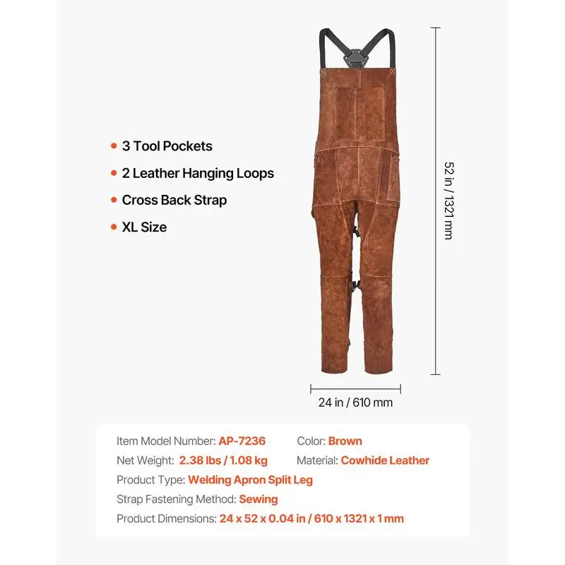 Cowhide Protective Chaps XL-Size For Woodworking Gardening Blacksmithing, Split Leg Design Flame Retardant Heavy Duty Constru
Cowhide Protective Chaps XL-Size For Woodworking Gardening Blacksmithing, Split Leg Design Flame Retardant Heavy Duty Constru