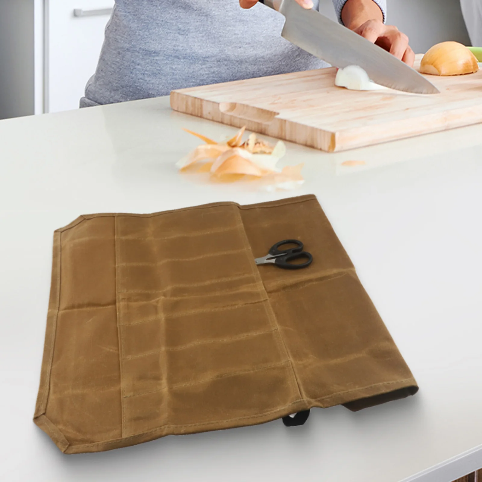 1x Waxed Canvas Cutter Roll Bag,Portable Cutter Cultery Carrier Waterproof Cutter Storage Bag With 8 Slots Kitchen Tools
1x Waxed Canvas Cutter Roll Bag,Portable Cutter Cultery Carrier Waterproof Cutter Storage Bag With 8 Slots Kitchen Tools