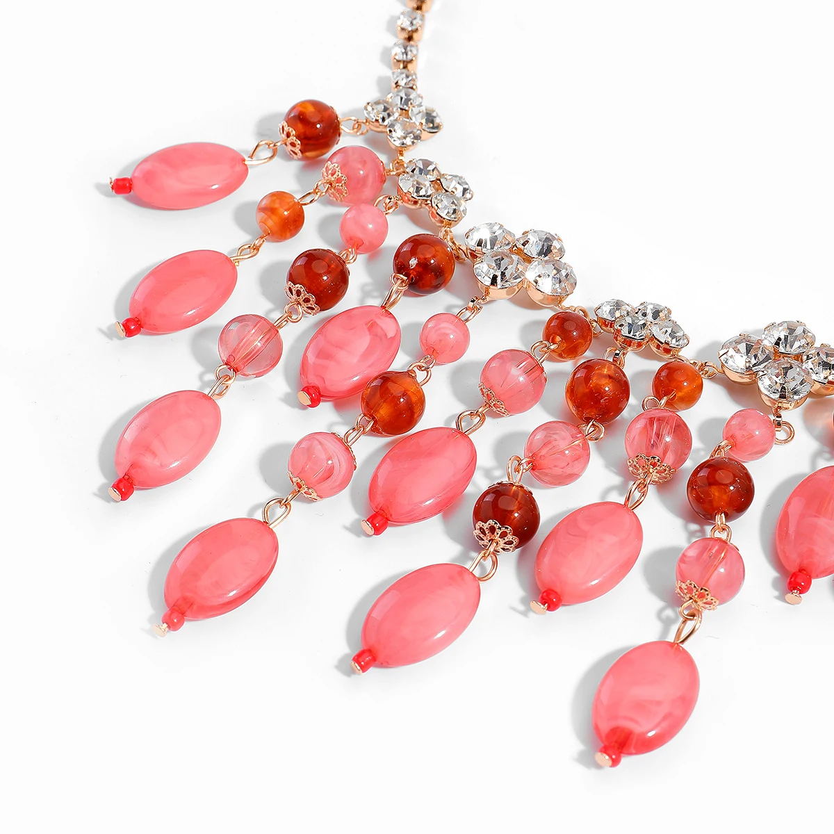 2026 Summer New Bohemian Pink Orange Beaded Bib Necklace Crystal Accent Tassel Statement Jewelry for Women Beach Vacation Party
2026 Summer New Bohemian Pink Orange Beaded Bib Necklace Crystal Accent Tassel Statement Jewelry for Women Beach Vacation Party