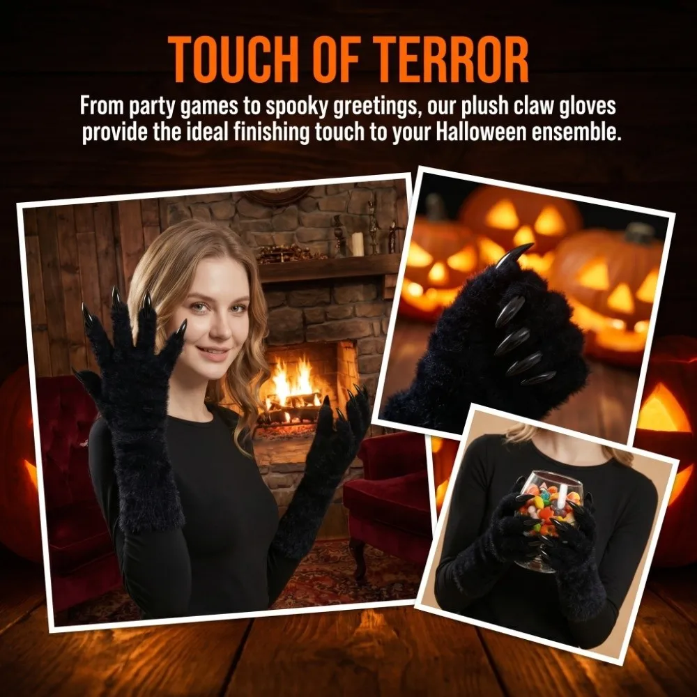 Full Finger Full Finger Paws Gloves Plush Realistic Halloween Plush Long Gloves Animal Paw Furry Long Nails Cosplay Gloves
Full Finger Full Finger Paws Gloves Plush Realistic Halloween Plush Long Gloves Animal Paw Furry Long Nails Cosplay Gloves