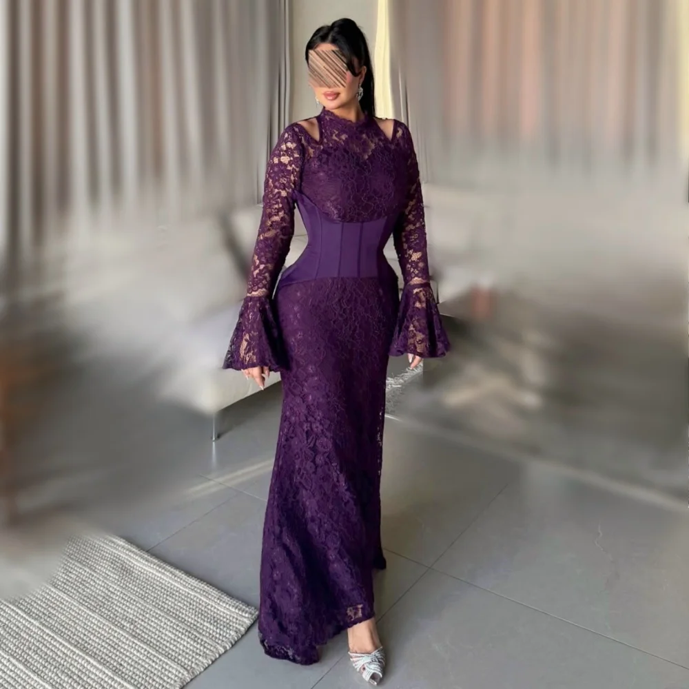 Customized Elegant Flare Sleeve Evening Dress Pleat Charming Lace Trumpet Long Dresses Party Dress for Wedding Guest
Customized Elegant Flare Sleeve Evening Dress Pleat Charming Lace Trumpet Long Dresses Party Dress for Wedding Guest