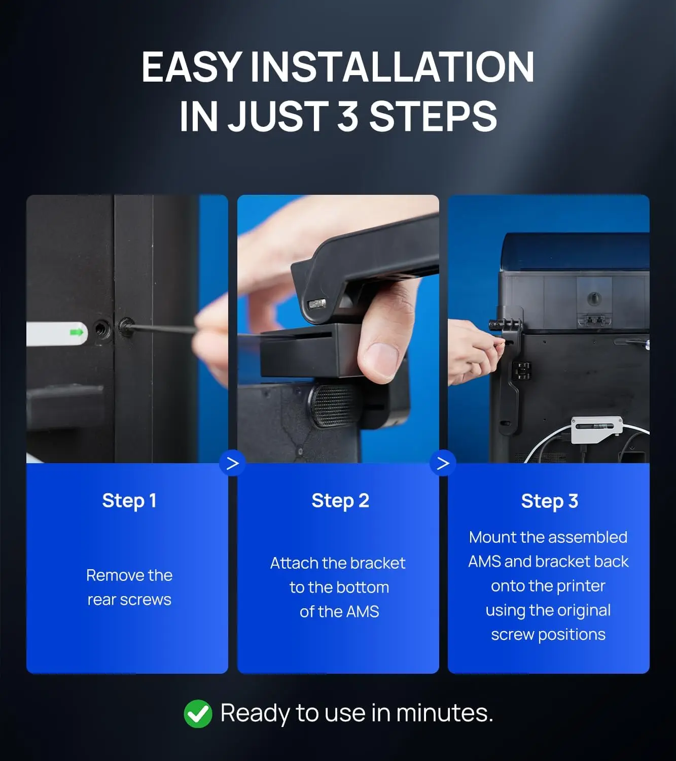JAYO AMS Support Bracket for Bambu Lab Compatible X1 P1 Series - Maintenance Facilitator And Workspace Organizer
JAYO AMS Support Bracket for Bambu Lab Compatible X1 P1 Series - Maintenance Facilitator And Workspace Organizer