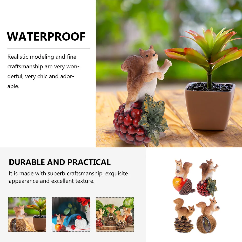 4Pcs Resin Squirrel Decoration Adorable Animal Garden Yard Lawn Ornament for Home Kids Gift Realistic Landscape Statuette
4Pcs Resin Squirrel Decoration Adorable Animal Garden Yard Lawn Ornament for Home Kids Gift Realistic Landscape Statuette