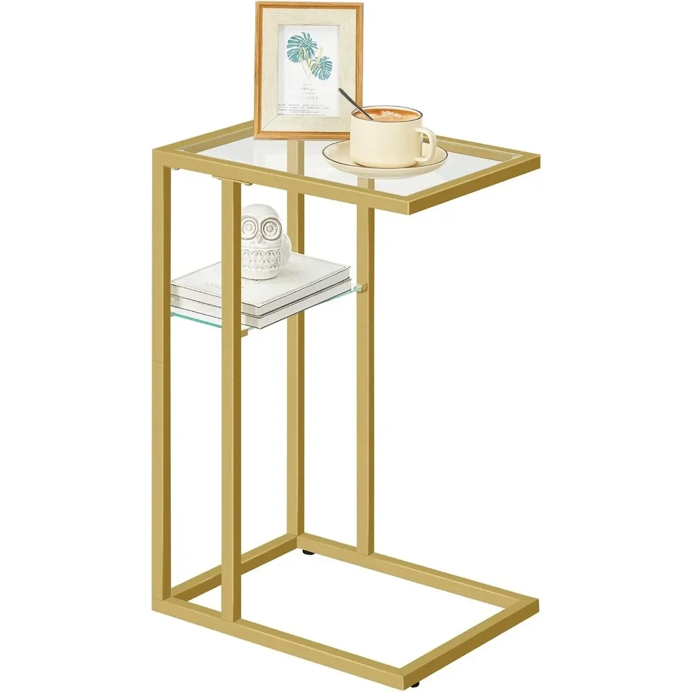 C Shaped End Table, Tempered Glass Snack Side Table with Metal Frame, TV Tray for Small Space, Sofa Couch and Bed, Living Room
C Shaped End Table, Tempered Glass Snack Side Table with Metal Frame, TV Tray for Small Space, Sofa Couch and Bed, Living Room