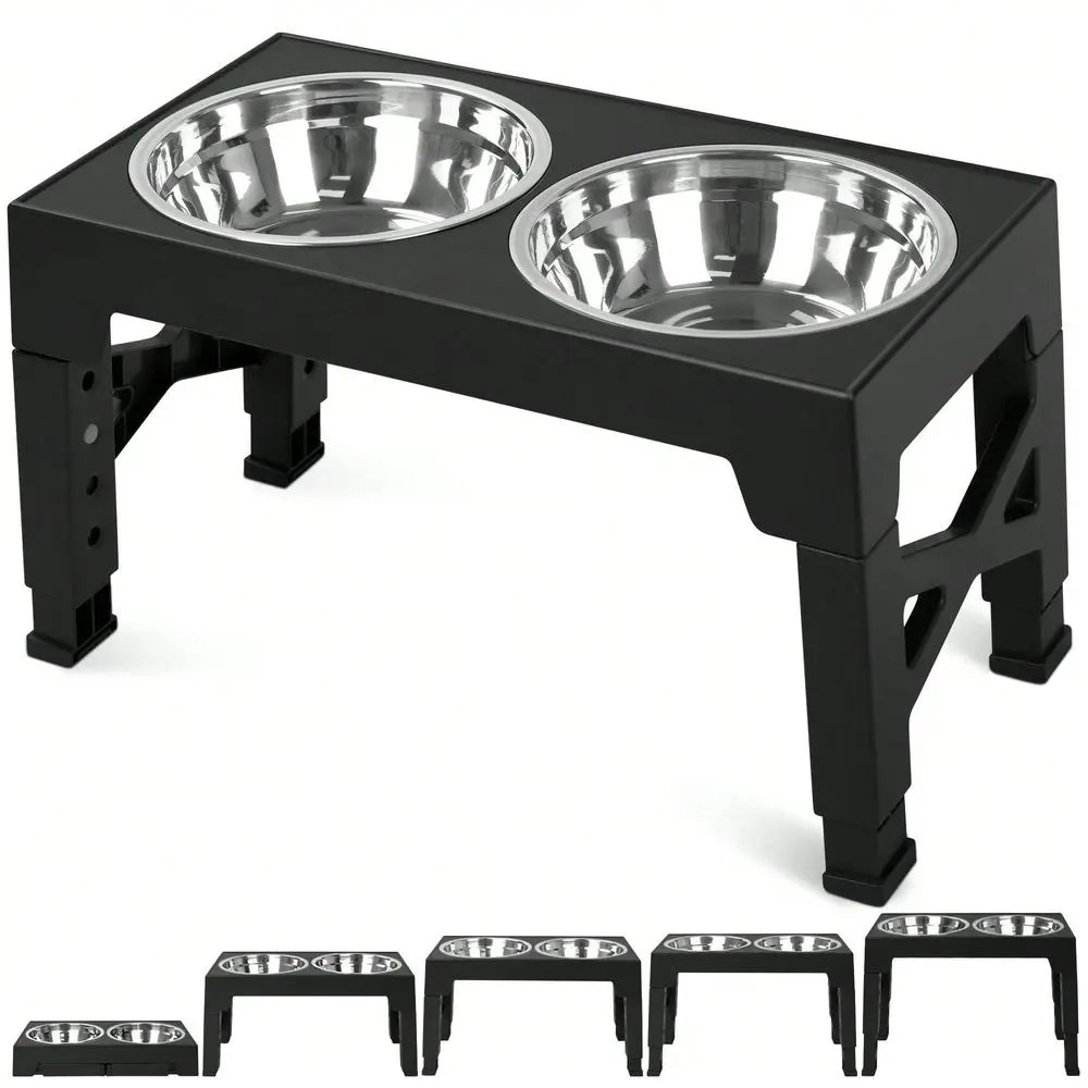 Elevated Dog Bowls With 2 Stainless Steel Dog Food Bowls, Raised Dog Bowl Adjusts To 5 Heights 3.15 , 8.66 , 9.84 ,11.02 , 12.2
Elevated Dog Bowls With 2 Stainless Steel Dog Food Bowls, Raised Dog Bowl Adjusts To 5 Heights 3.15 , 8.66 , 9.84 ,11.02 , 12.2