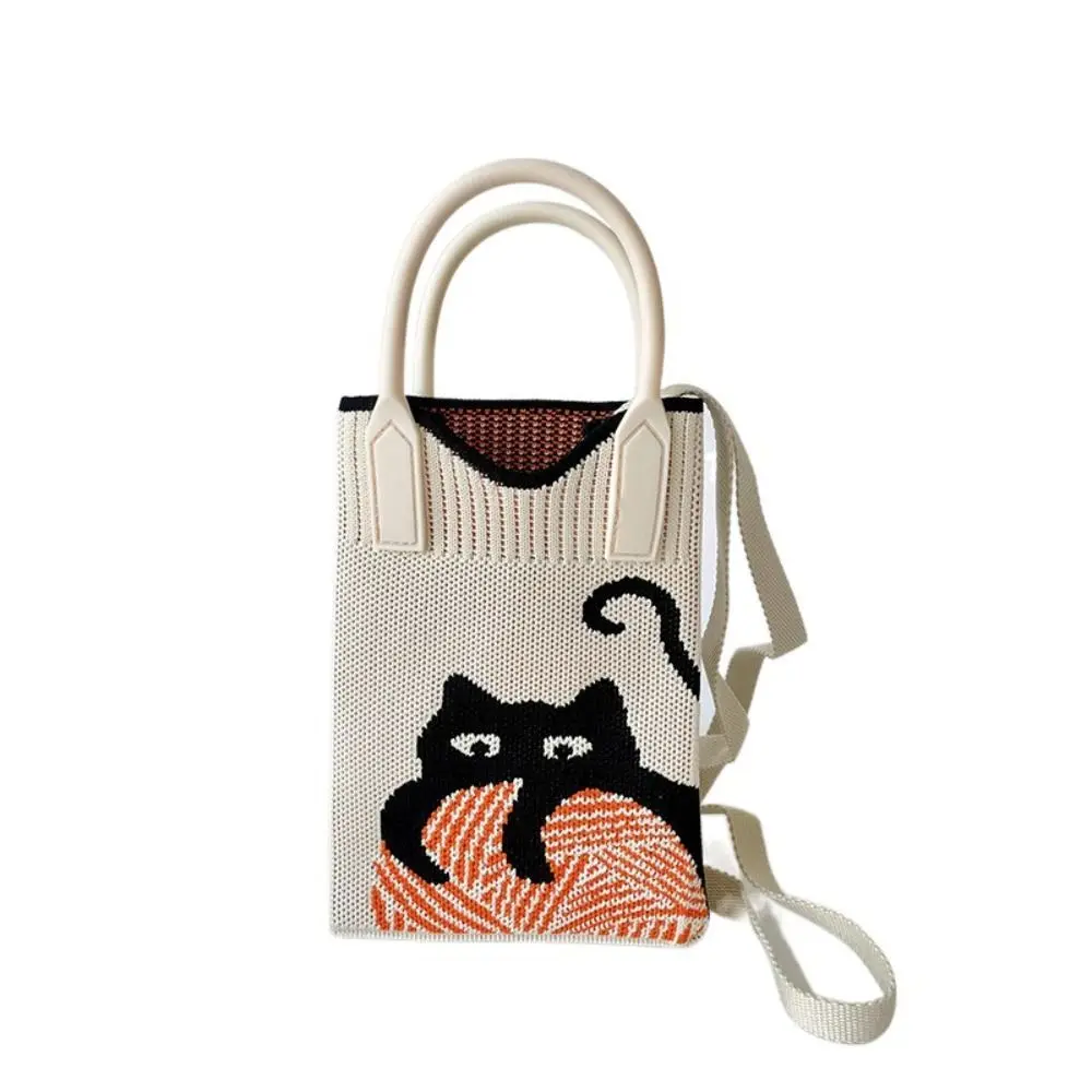 Crochet Cat Knitted Handbag Portable Cartoon Mini Shoulder Phone Bag Korean style Phone Pouch Knitted Crossbody Bag Girl
Crochet Cat Knitted Handbag Portable Cartoon Mini Shoulder Phone Bag Korean style Phone Pouch Knitted Crossbody Bag Girl