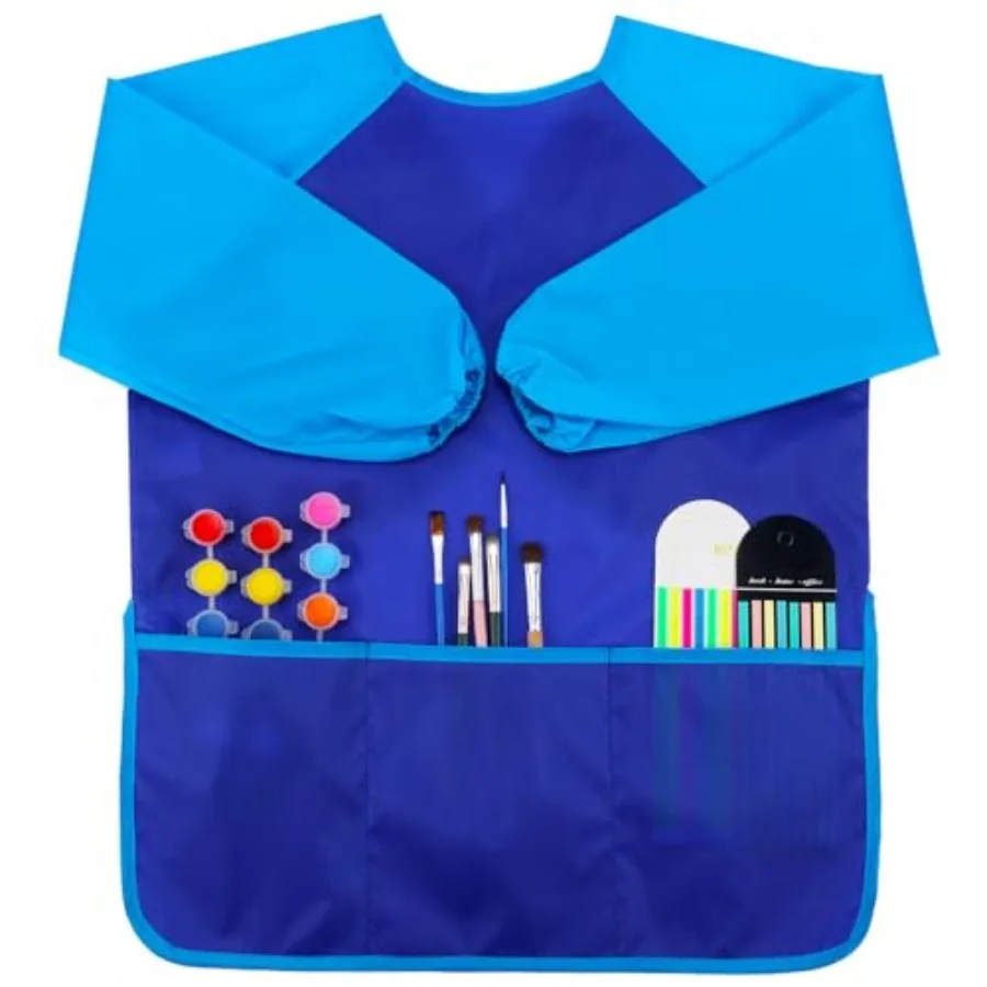 Art Smock Waterproof Painting Aprons Toddler Art Smocks Kid Paint Smock with Long Sleeve 3 Roomy Pockets for Age 3-7 Years Blue
Art Smock Waterproof Painting Aprons Toddler Art Smocks Kid Paint Smock with Long Sleeve 3 Roomy Pockets for Age 3-7 Years Blue