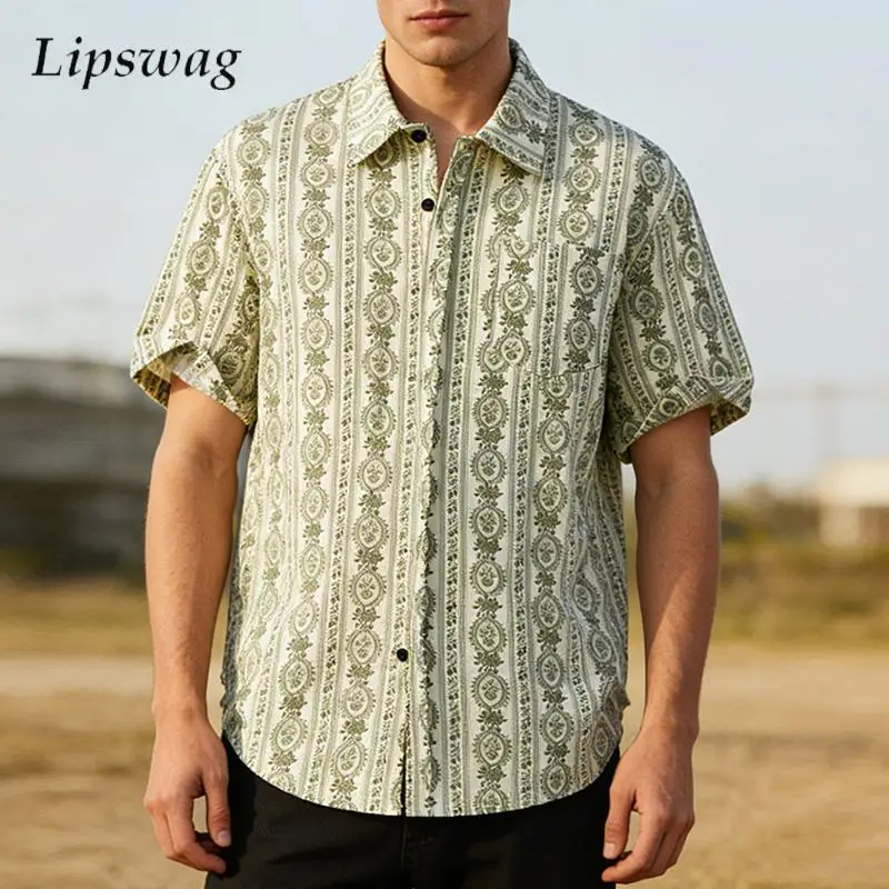 2026 Spring Summer Casual Mens Short Sleeve Shirt Vintage Graphic Printed Shirts Men Stylish Button-up Turn-down Collar Cardigan
2026 Spring Summer Casual Mens Short Sleeve Shirt Vintage Graphic Printed Shirts Men Stylish Button-up Turn-down Collar Cardigan