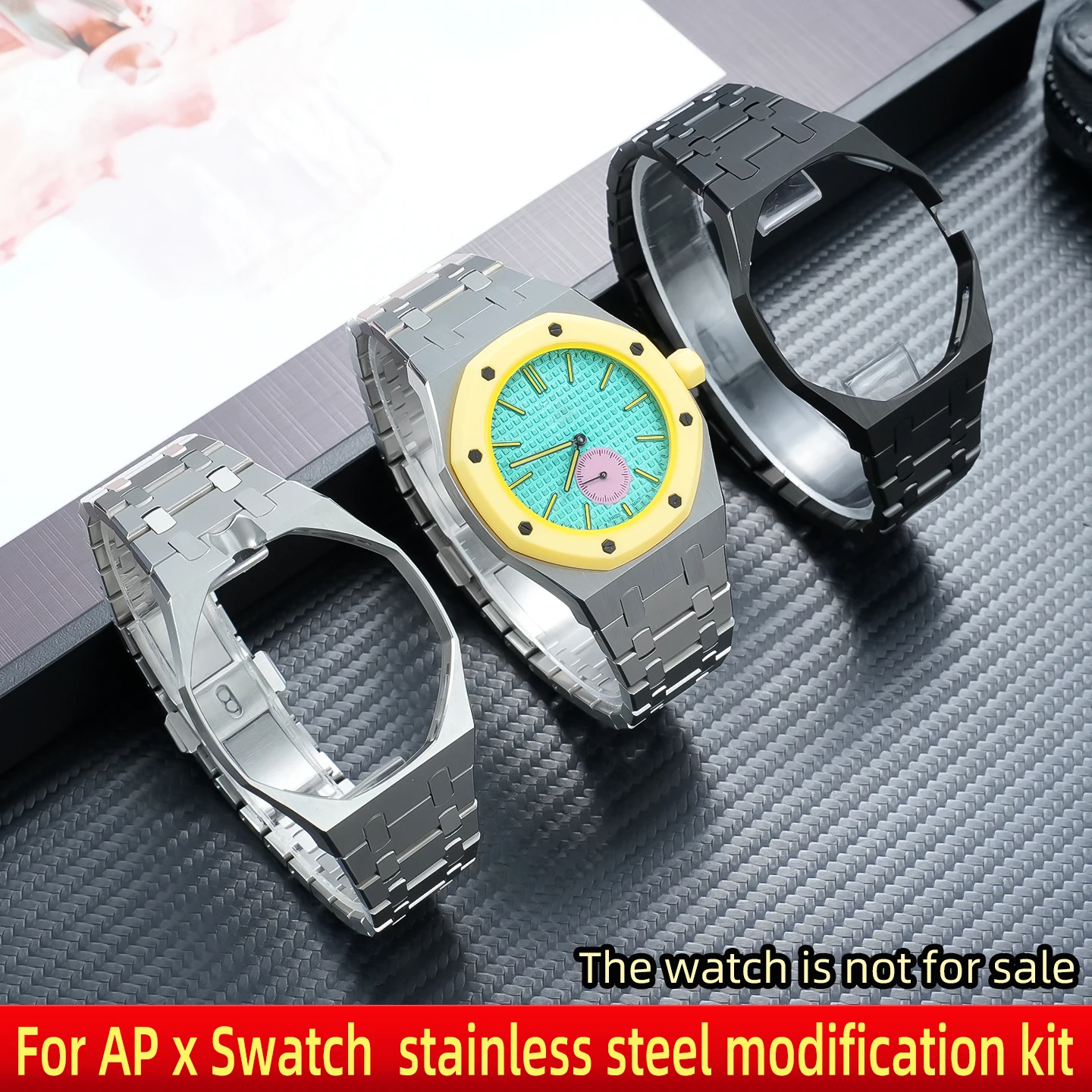 Suitable for Audemars Piguet x Swatch collaboration stainless steel watch case + strap set, men's modified watch accessories
Suitable for Audemars Piguet x Swatch collaboration stainless steel watch case + strap set, men's modified watch accessories