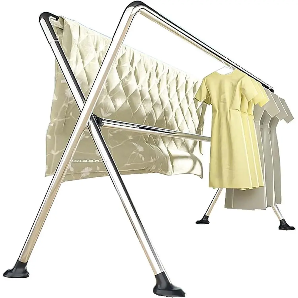 Space-Saving Stainless Steel Laundry Drying Rack with Portable Hanging Hooks for Clothes, Towels, and Linens
Space-Saving Stainless Steel Laundry Drying Rack with Portable Hanging Hooks for Clothes, Towels, and Linens