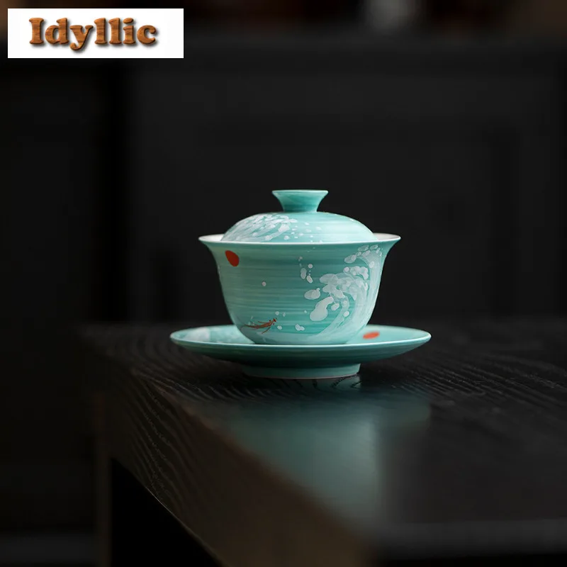 100ml Hand-painted Spindrift Carp Gaiwan Handmade Tea Tureen Tea Bowl With Lid Kit Tea Making Cover Bowl Teaware Decoration Gift
100ml Hand-painted Spindrift Carp Gaiwan Handmade Tea Tureen Tea Bowl With Lid Kit Tea Making Cover Bowl Teaware Decoration Gift