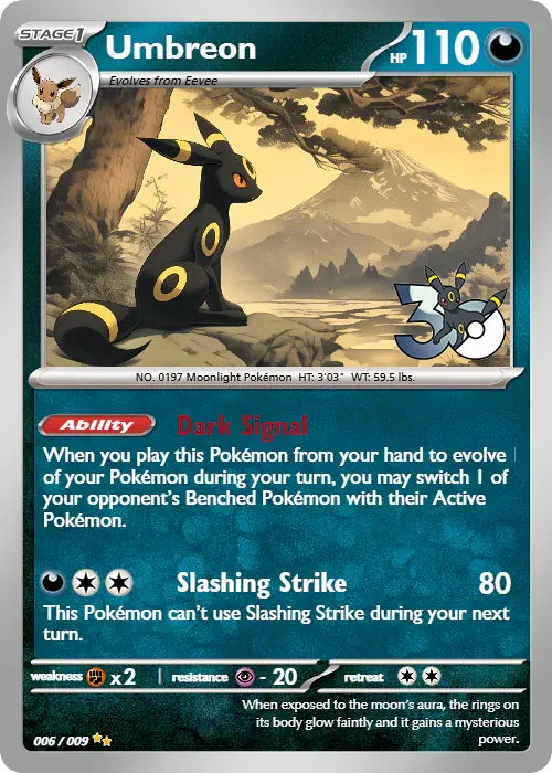 DIY Self Control Pokemon Ptcg Eevee Espeon Umbreon 30th No Flash Collect Signature Trading Flash Card Anime Cartoon Gift
DIY Self Control Pokemon Ptcg Eevee Espeon Umbreon 30th No Flash Collect Signature Trading Flash Card Anime Cartoon Gift